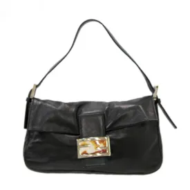 FENDI mamma bucket handbag leather black