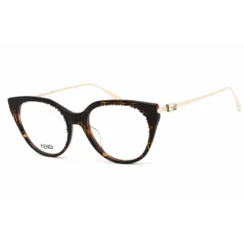 Fendi Men's Eyeglasses - Colored Havana Plastic Cat Eye Full Rim Frame | FE50010I 055