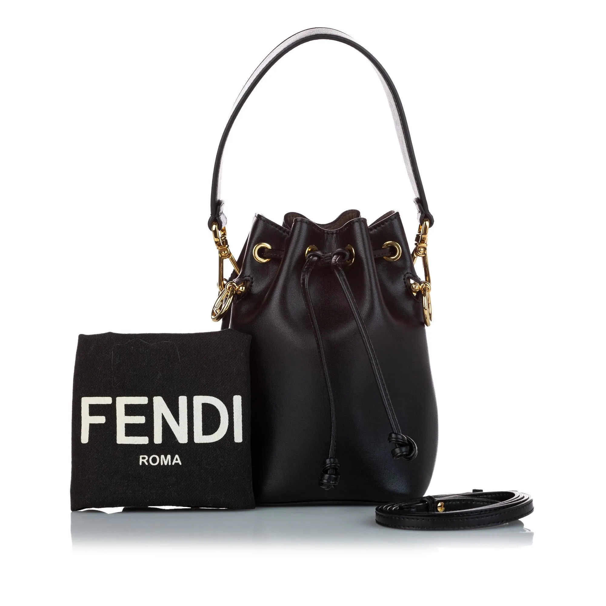 Fendi Mini Mon Tresor Leather Bucket Bag (SHG-37091)