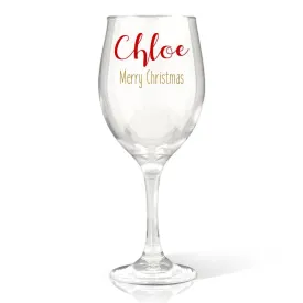 Festive Christmas Wine Glass