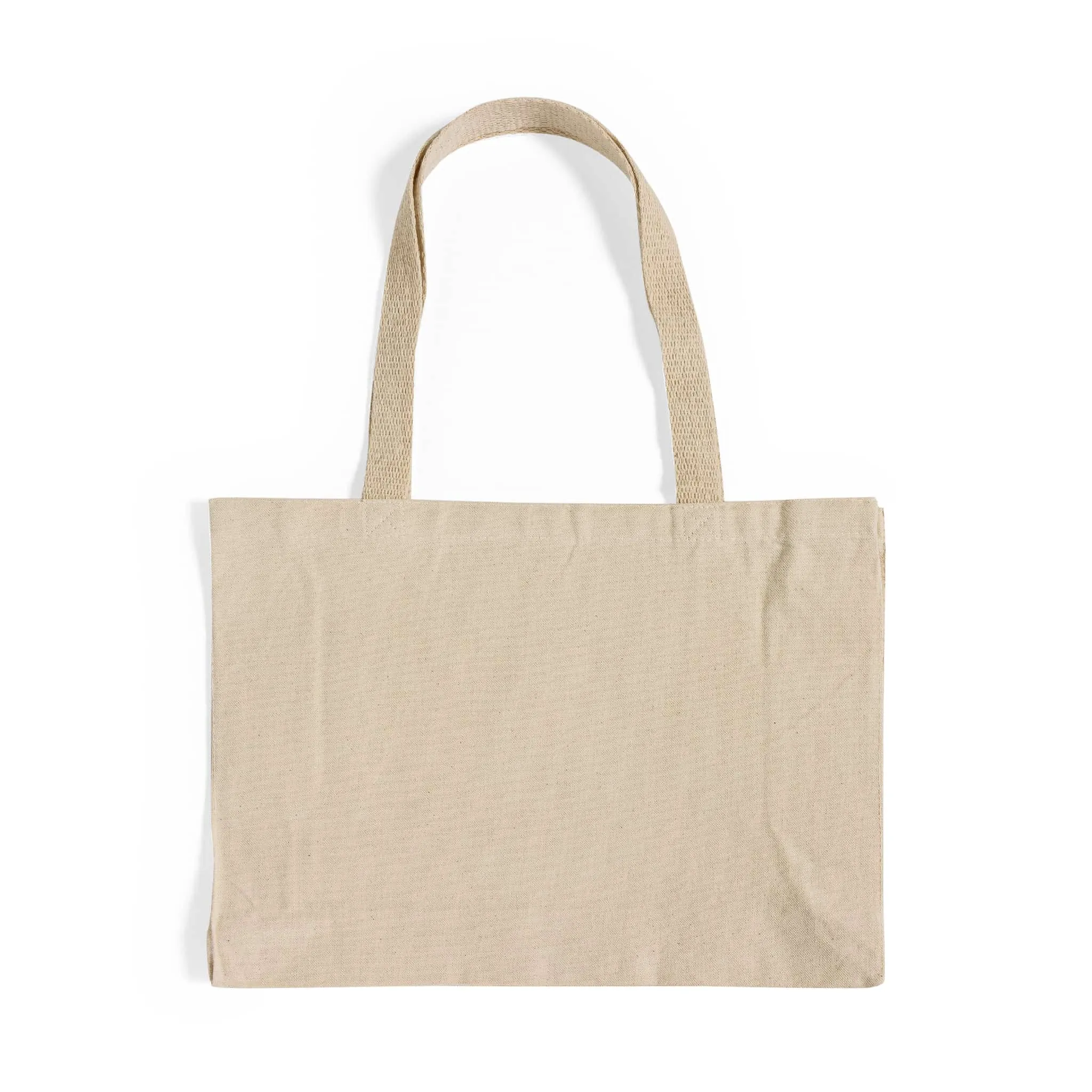 Full Gusset Heavy Canvas Affordable Horizontal Tote Bags - TF275