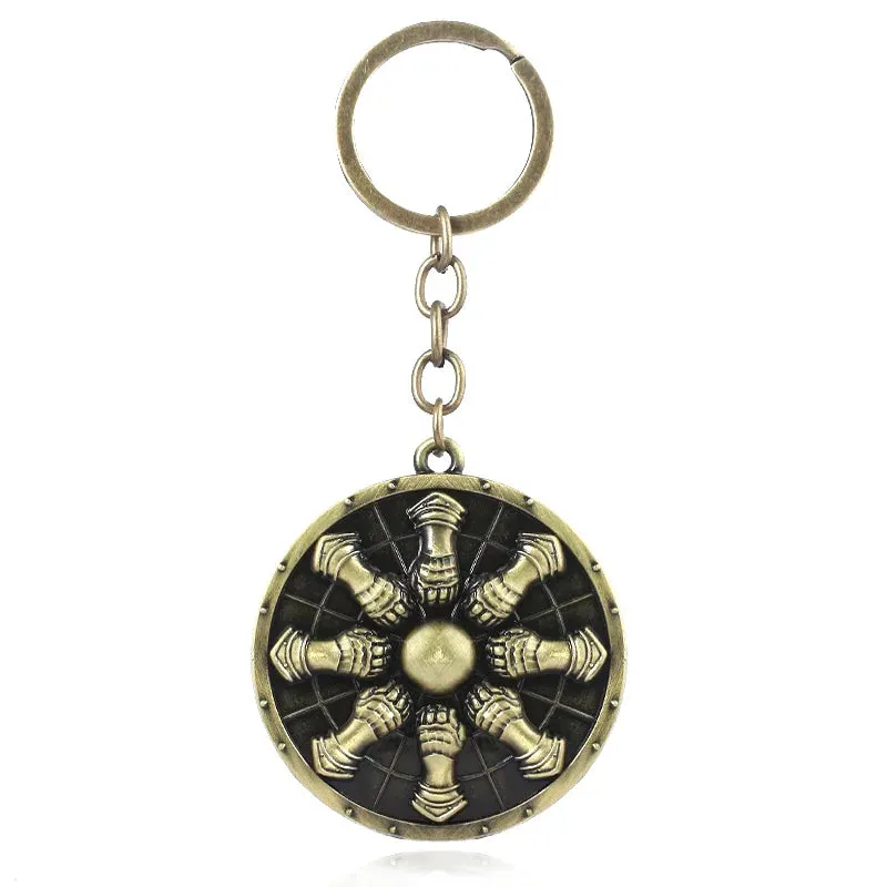 Game Dark Souls Keychain Sun Knight Shield Ornstein Artorias Sword Smough Hammer Key Chain Pendant Cosplay Jewelry