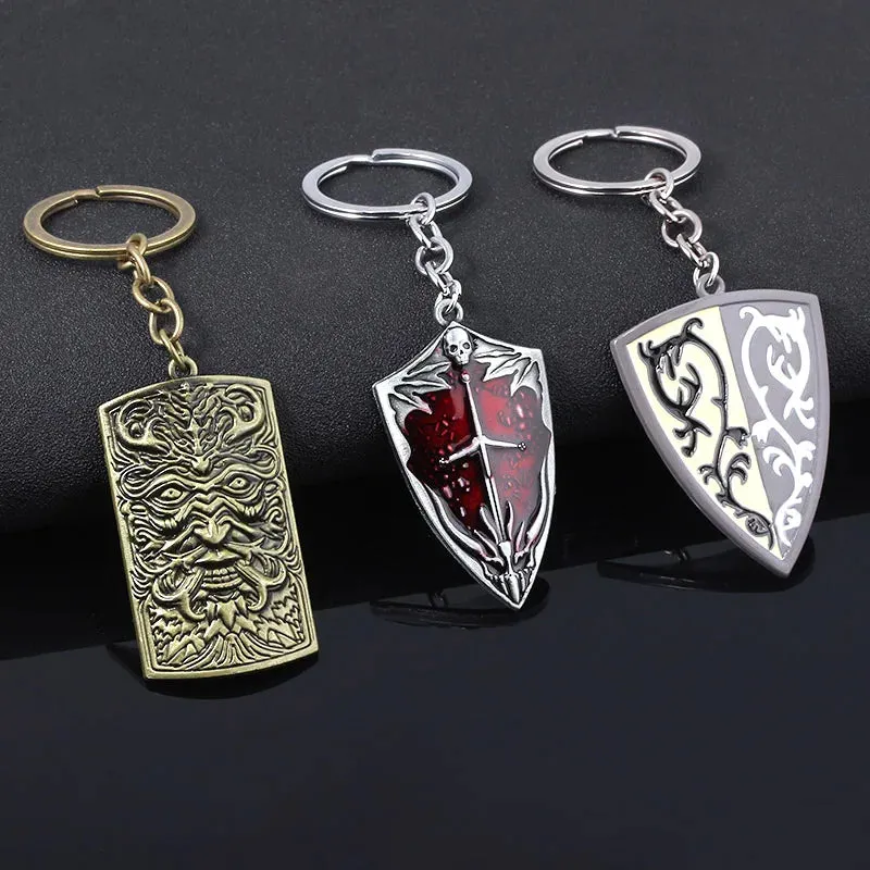 Game Dark Souls Keychain Sun Knight Shield Ornstein Artorias Sword Smough Hammer Key Chain Pendant Cosplay Jewelry