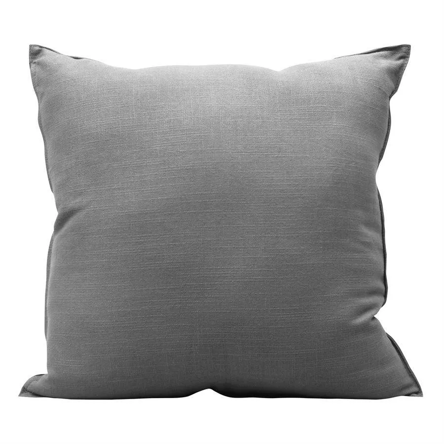 Genuine Grey Leather Studded Throw Pillow