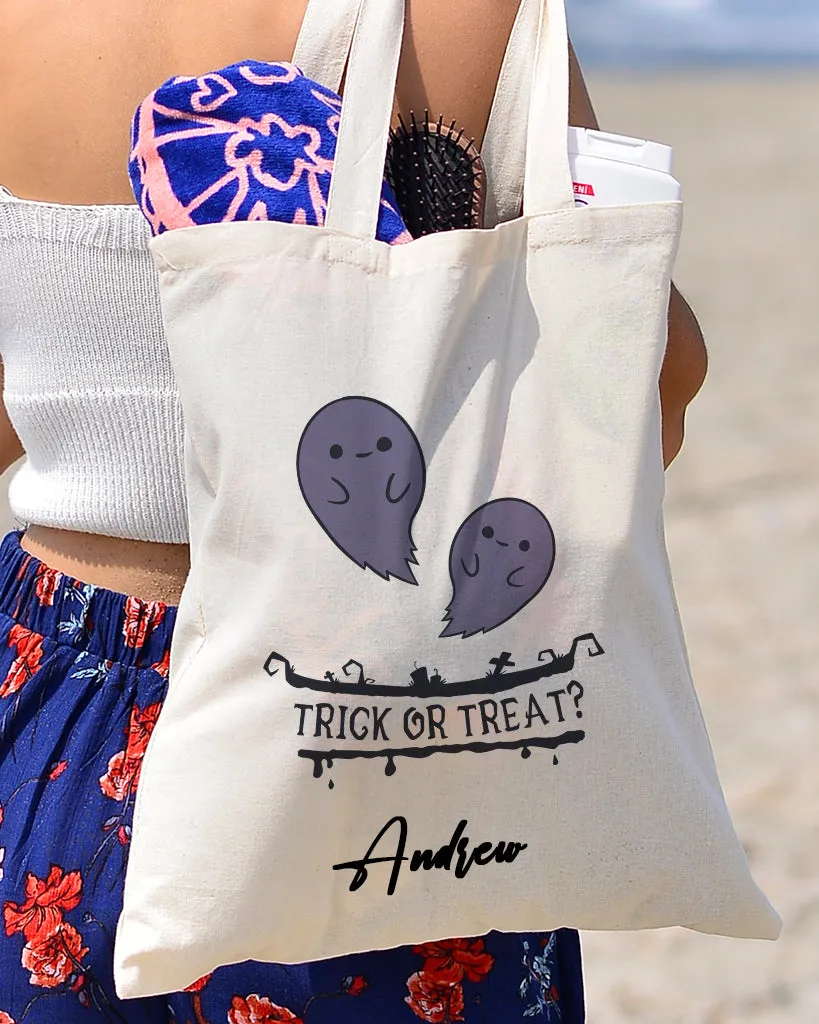 Ghost Trick or Treat? - Halloween Tote Bags