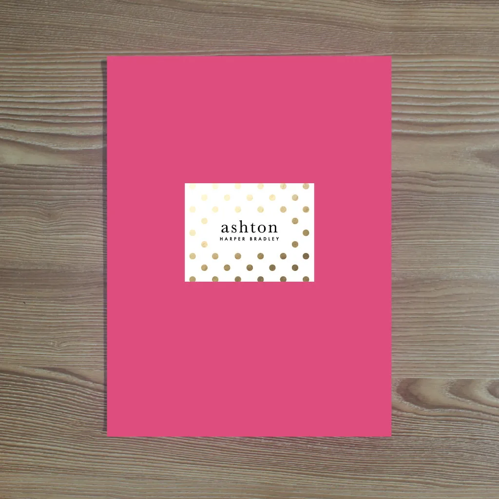 Golden Dots Personalized Folder Stickers