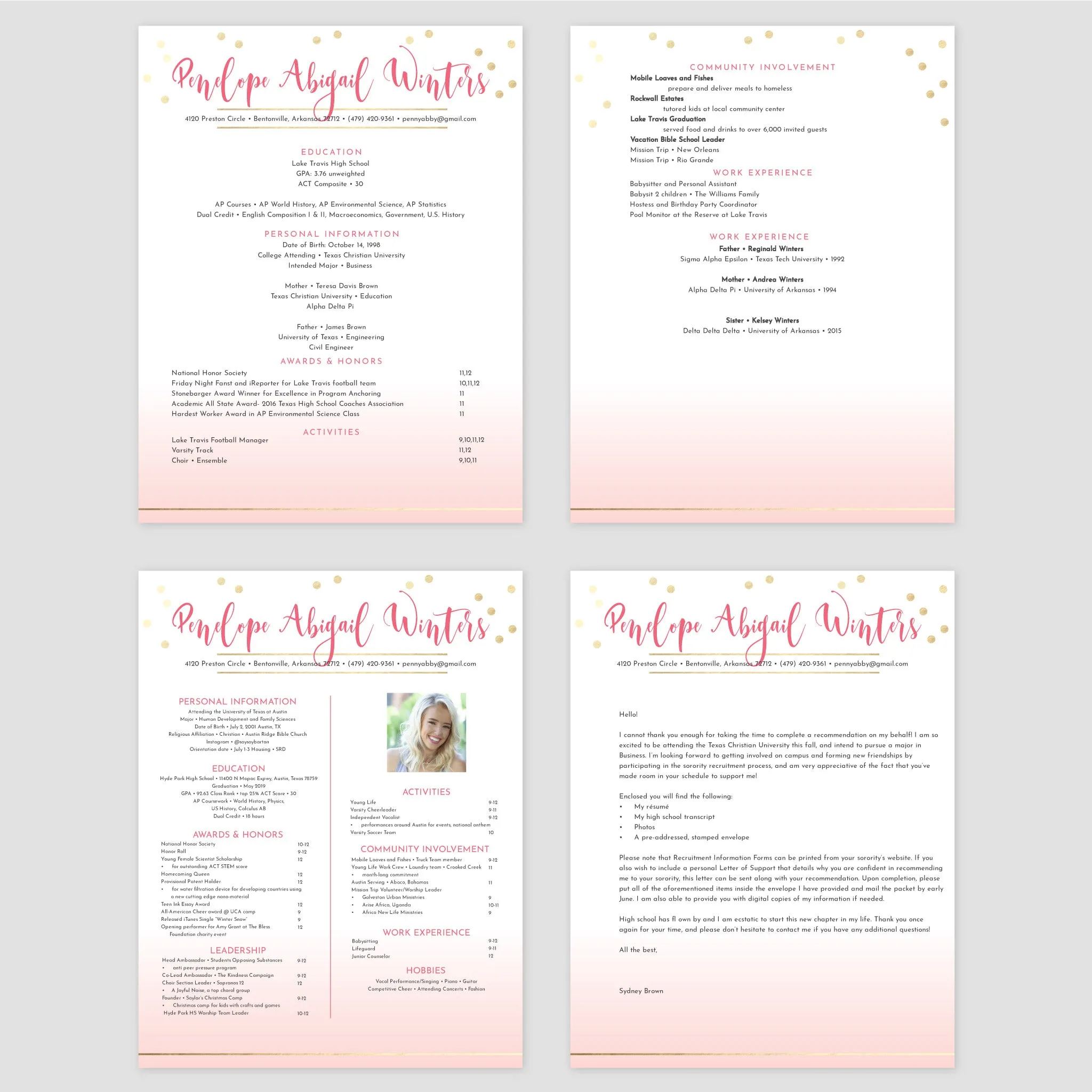 Gradient Confetti Editable Sorority Packet Template