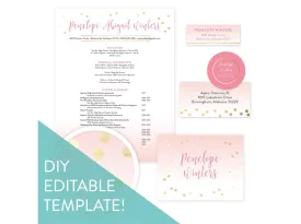 Gradient Confetti Editable Sorority Packet Template