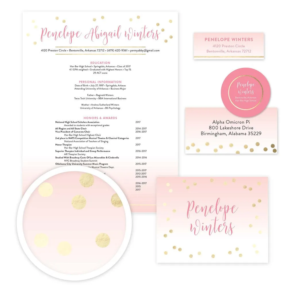 Gradient Confetti Editable Sorority Packet Template