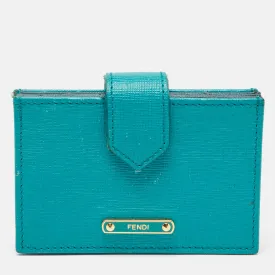 Green/Teal Leather Elite Accordion Card Holder