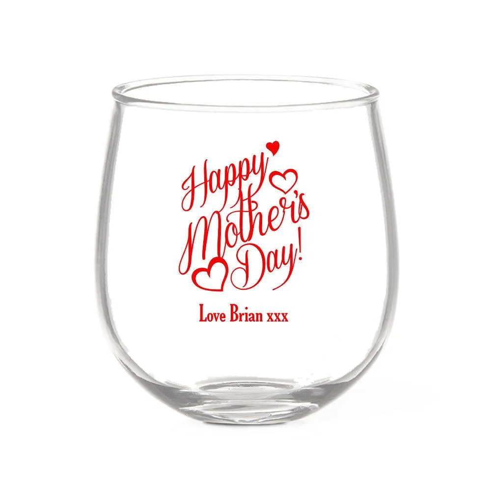 Happy Mother's Day Stemless Wine Glass