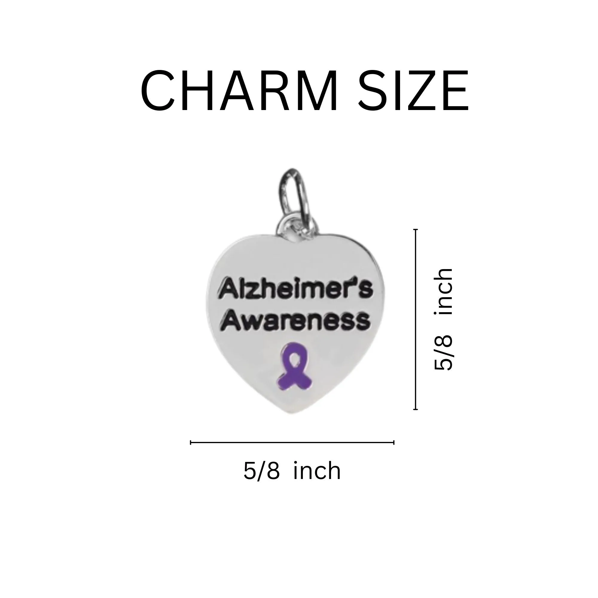 Heart Shaped Alzheimer's Awareness Split Style Keychains