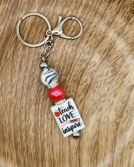 Keychain-Teach Love Inspire (Red Shimmer)