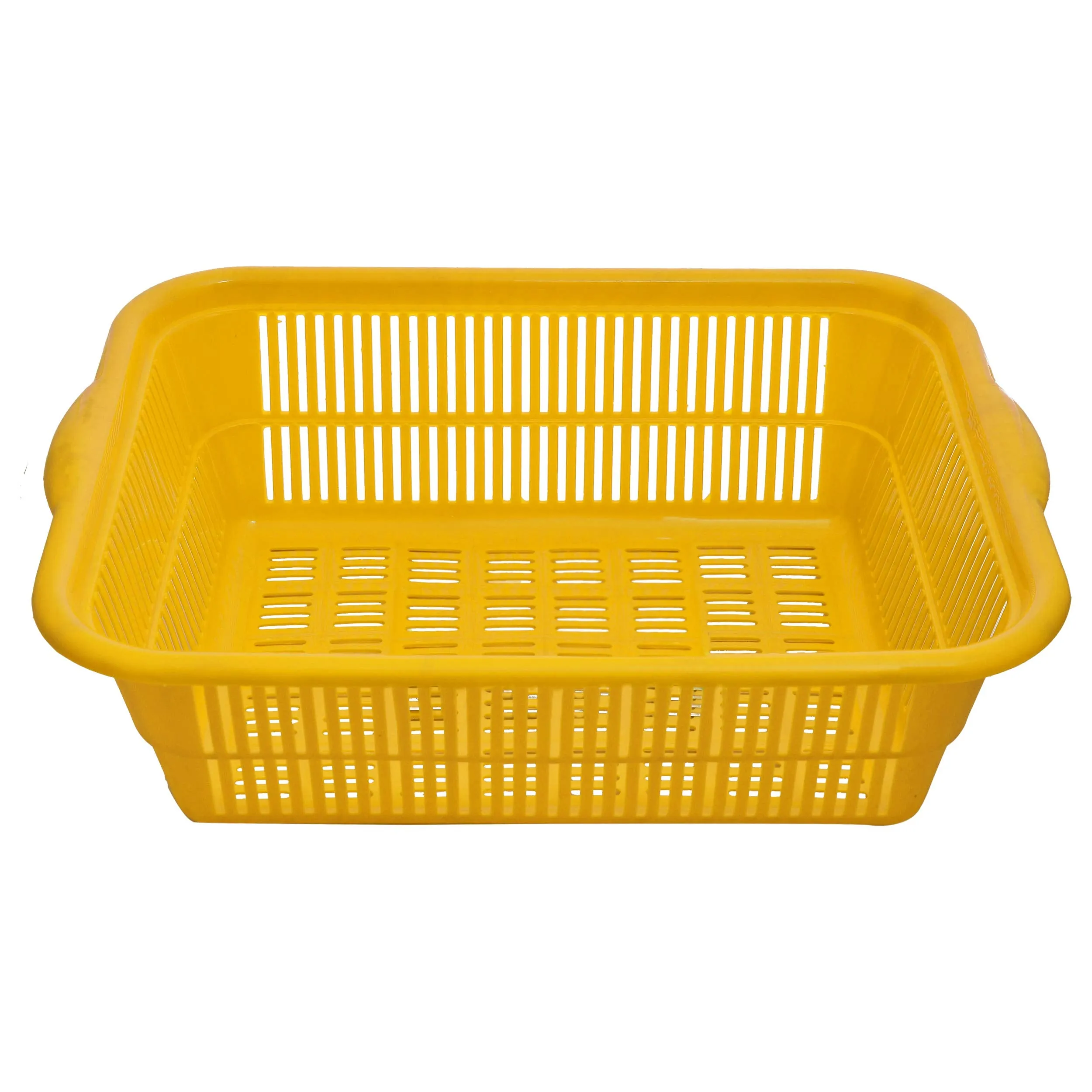 Kuber Industries 2 Pieces Plastic Kitchen Dish Rack Drainer Vegetables and Fruits Basket Dish Rack Multipurpose Organizers,Large Size,Green & Yellow - KUBMART791