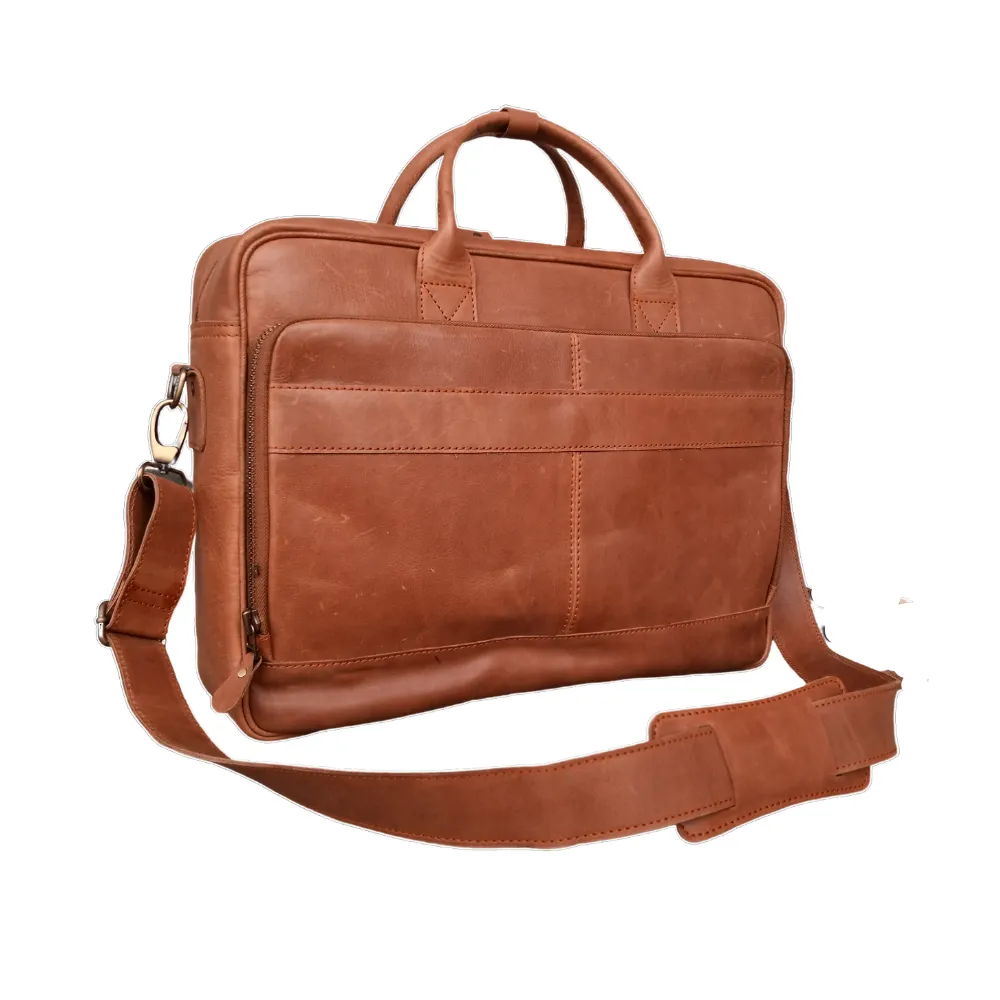 Light Brown Leather Briefcase, Laptop Bag 14,15,16 inch