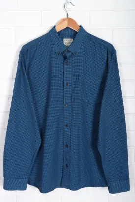 L.L. BEAN Blue Houndstooth Button Up Shacket Shirt (L)