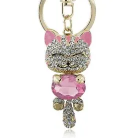 Lucky Smiling Pretty Kitty Keychain