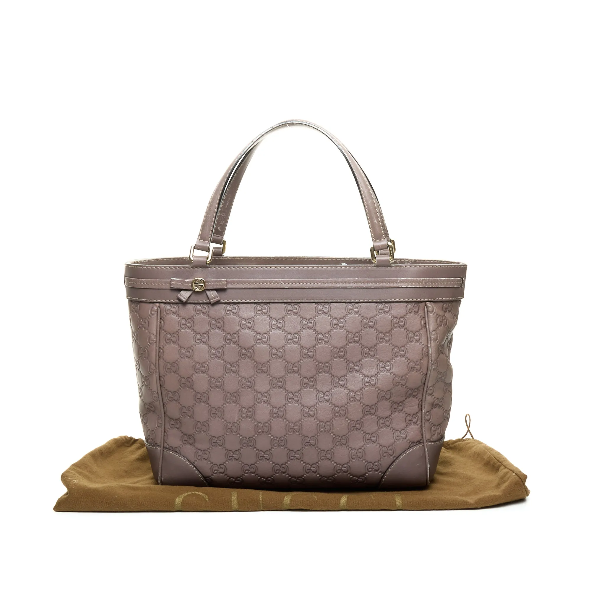 Mayfair Brown Tote Bag in Guccissima Leather, Light Gold hardware