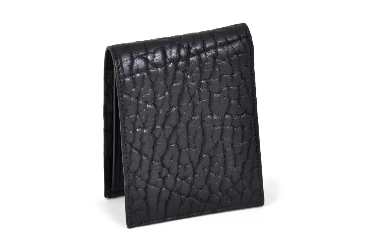 Men's Leather Bi-Fold Wallet - Buffalo & Calf Leathers - Onyx Black