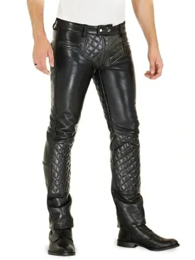 Men's Leather Quilted Pant