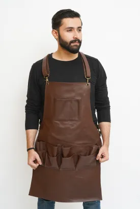 Mens Leather Work Aprons - Multi-Pockets for Men