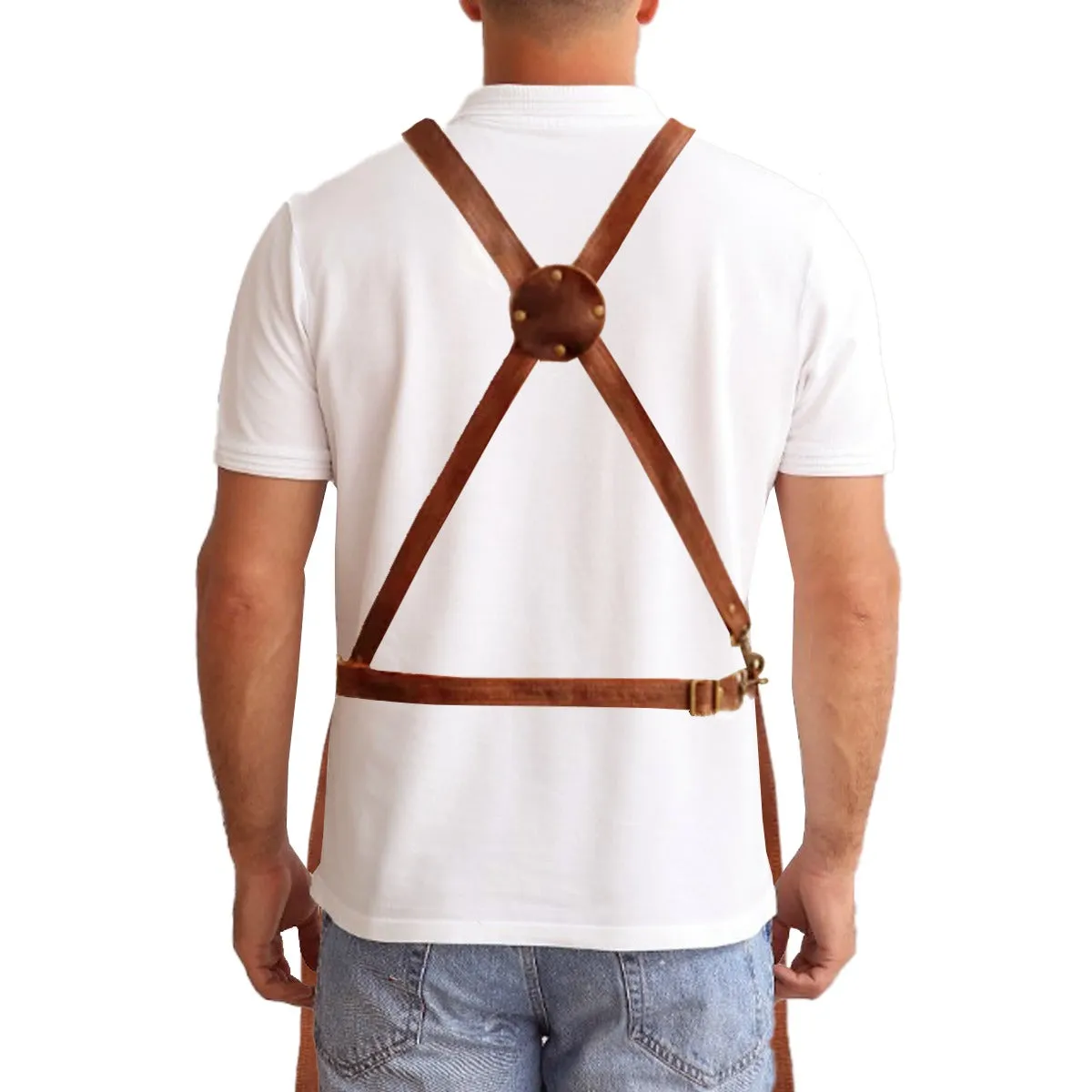 Mens Leather Work Aprons - Multi-Pockets for Men