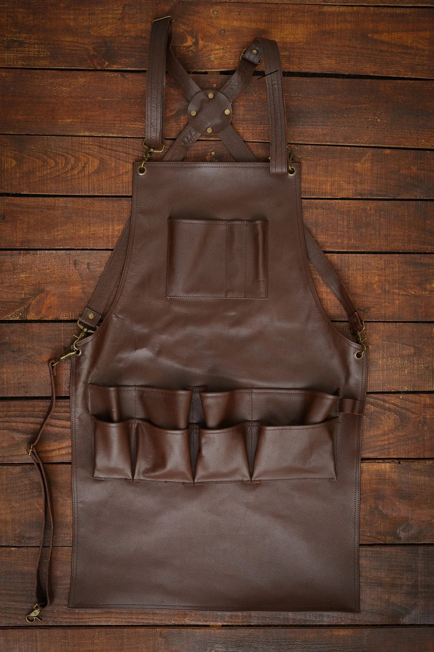 Mens Leather Work Aprons - Multi-Pockets for Men