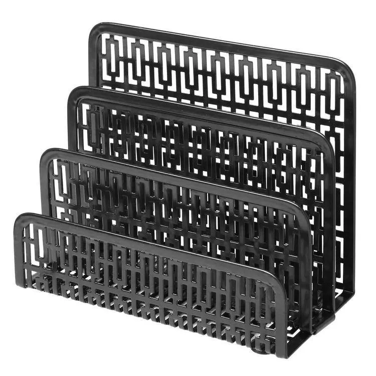 Metal Cut-out Design Mail Sorter, Black