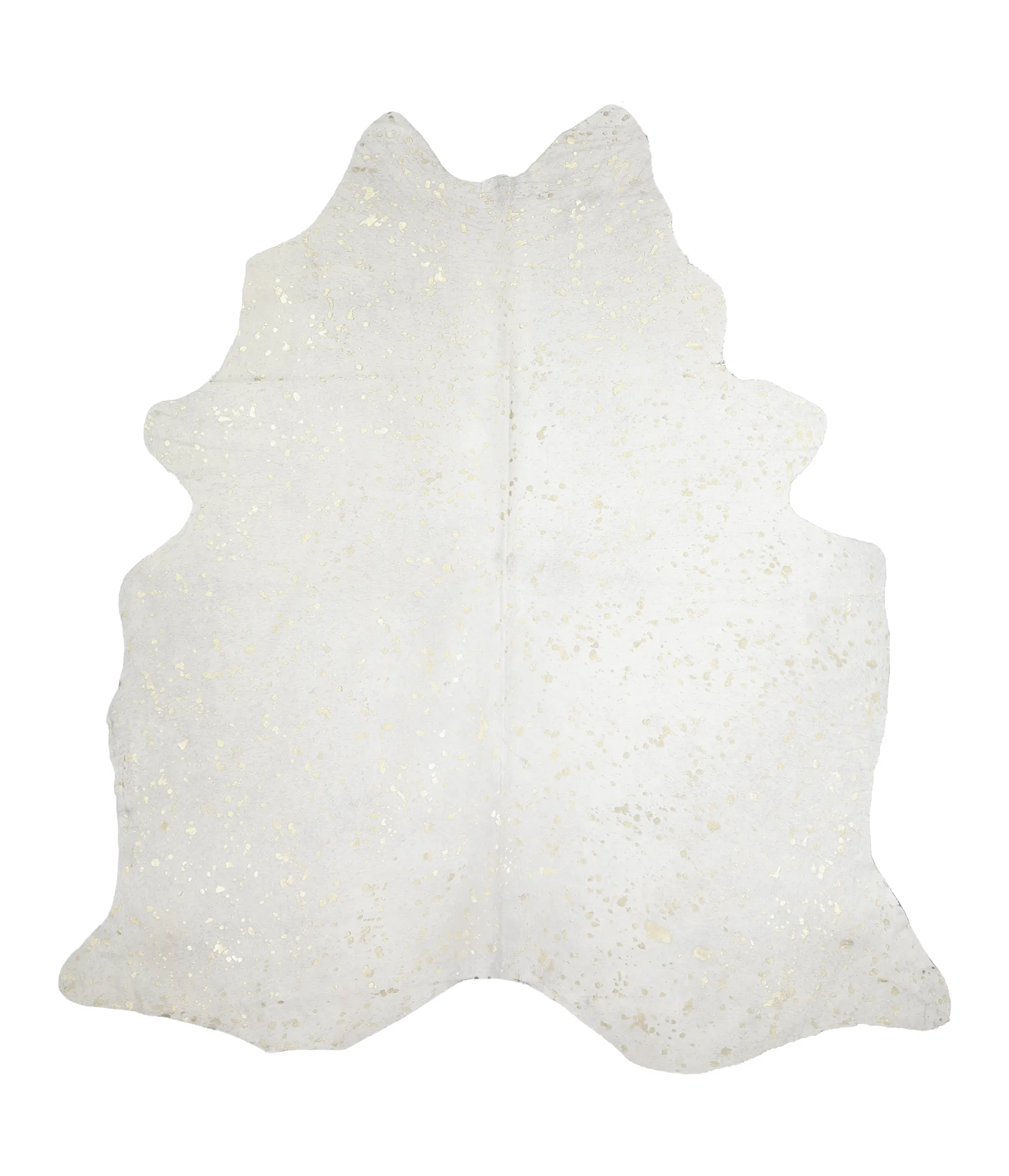 Metallic Gold White XX-Large Brazilian Cowhide Rug 7'10"H x 7'1"W #A20183 by Hudson Hides