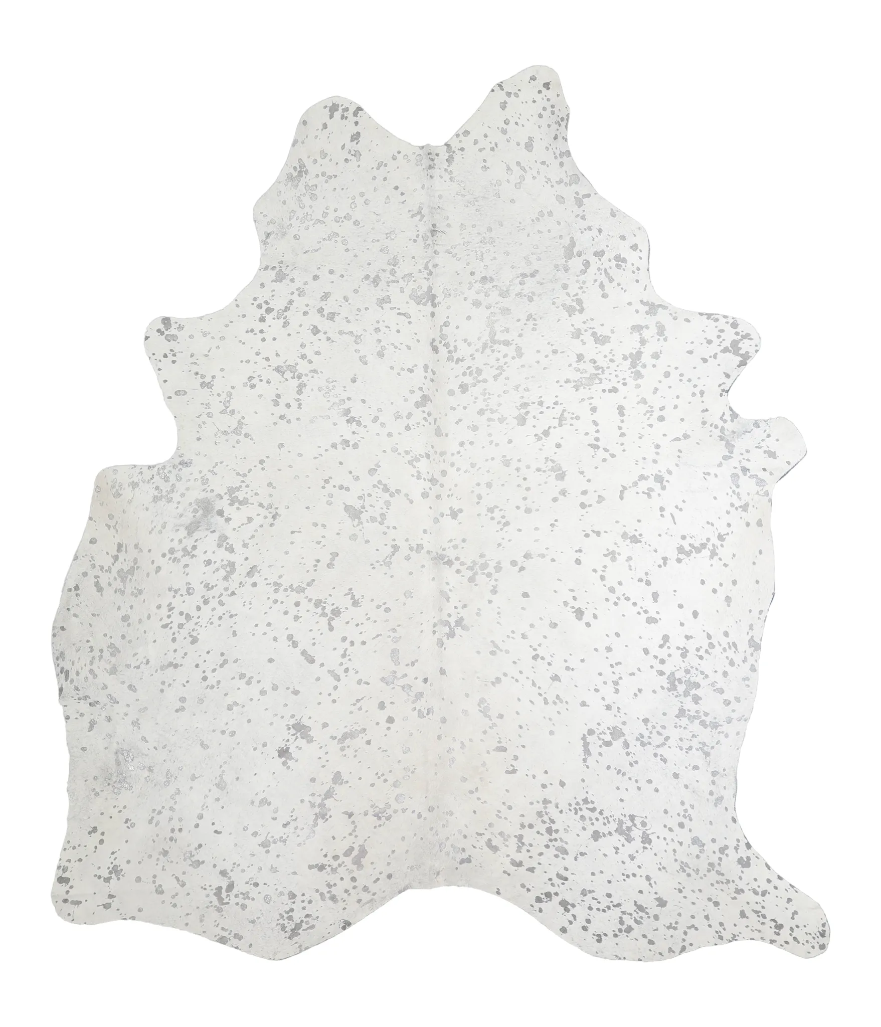 Metallic Silver White X-Large Brazilian Cowhide Rug 7'6"H x 6'5"W #A20258 by Hudson Hides