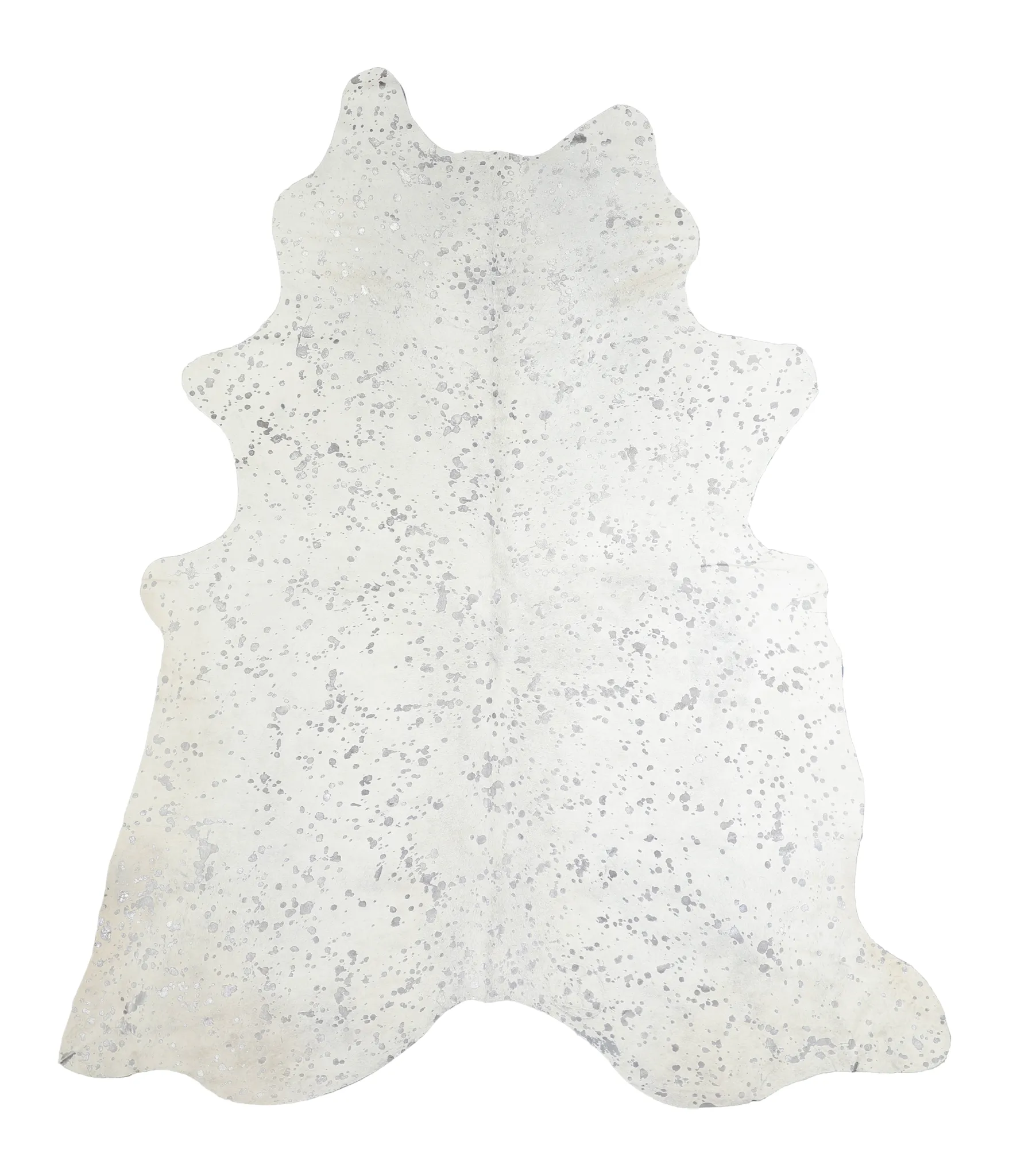 Metallic Silver White XX-Large Brazilian Cowhide Rug 7'9"H x 6'7"W #A20187 by Hudson Hides