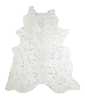 Metallic Silver White XX-Large Brazilian Cowhide Rug 7'9"H x 6'7"W #A20187 by Hudson Hides