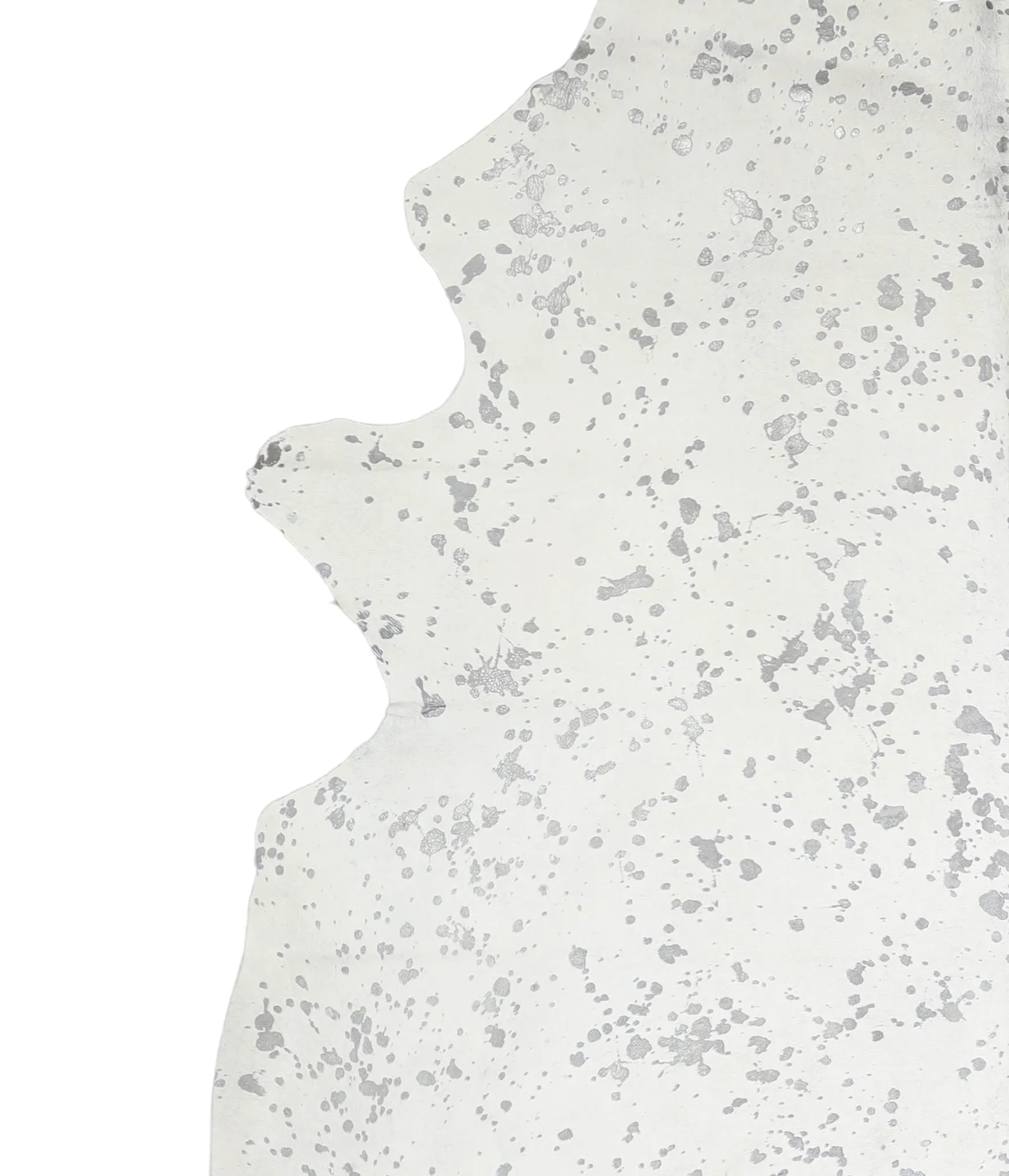 Metallic Silver White XX-Large Brazilian Cowhide Rug 8'3"H x 7'1"W #A20249 by Hudson Hides