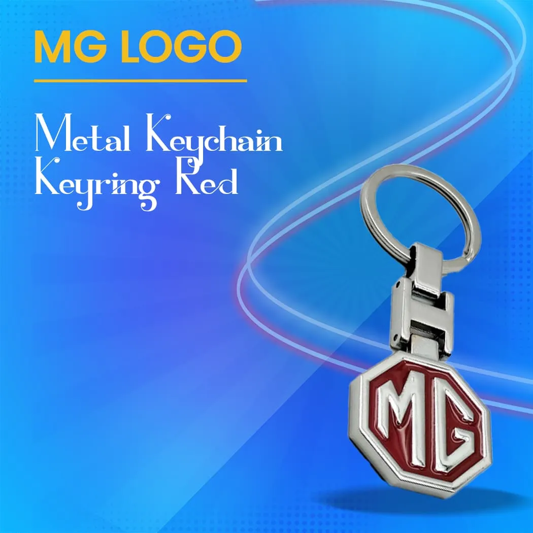 MG Metal Keychain Keyring - Red - Key Chain Ring For Keys