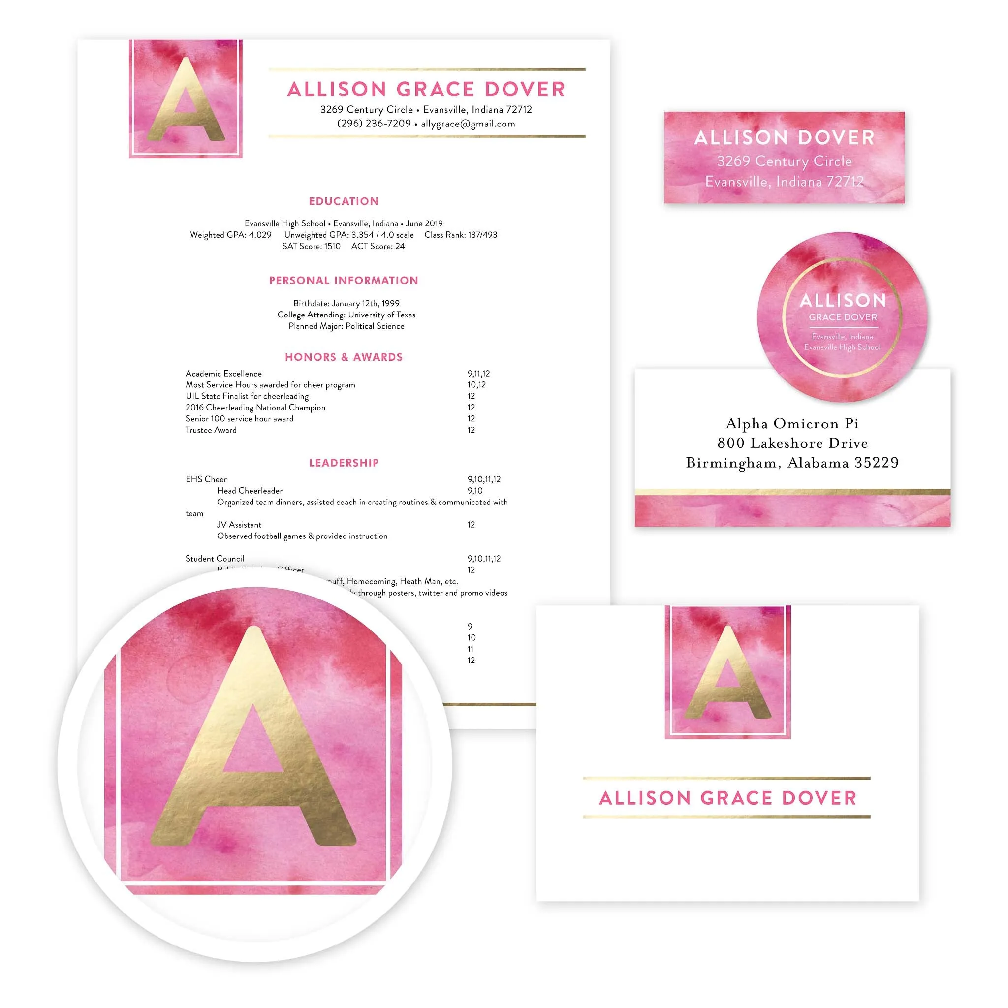 Modern Watercolor Complete Sorority Packet