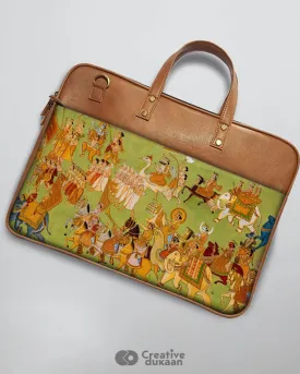 Mughal miniature - The Vegan Leather Laptop Bag