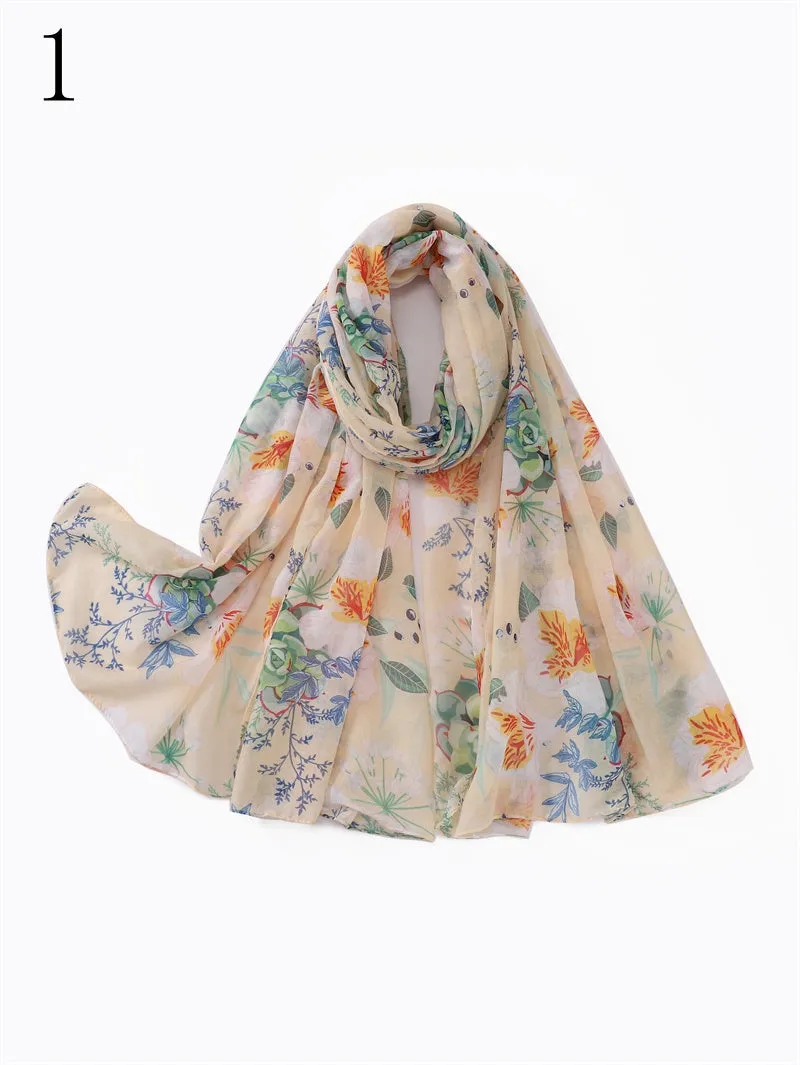 MYP033  Printed scarf thin floral floral floral