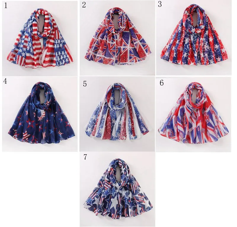 MYP08 USA printed scarf Vintage American flag new printed scarf Flag scarf Women's casual scarf