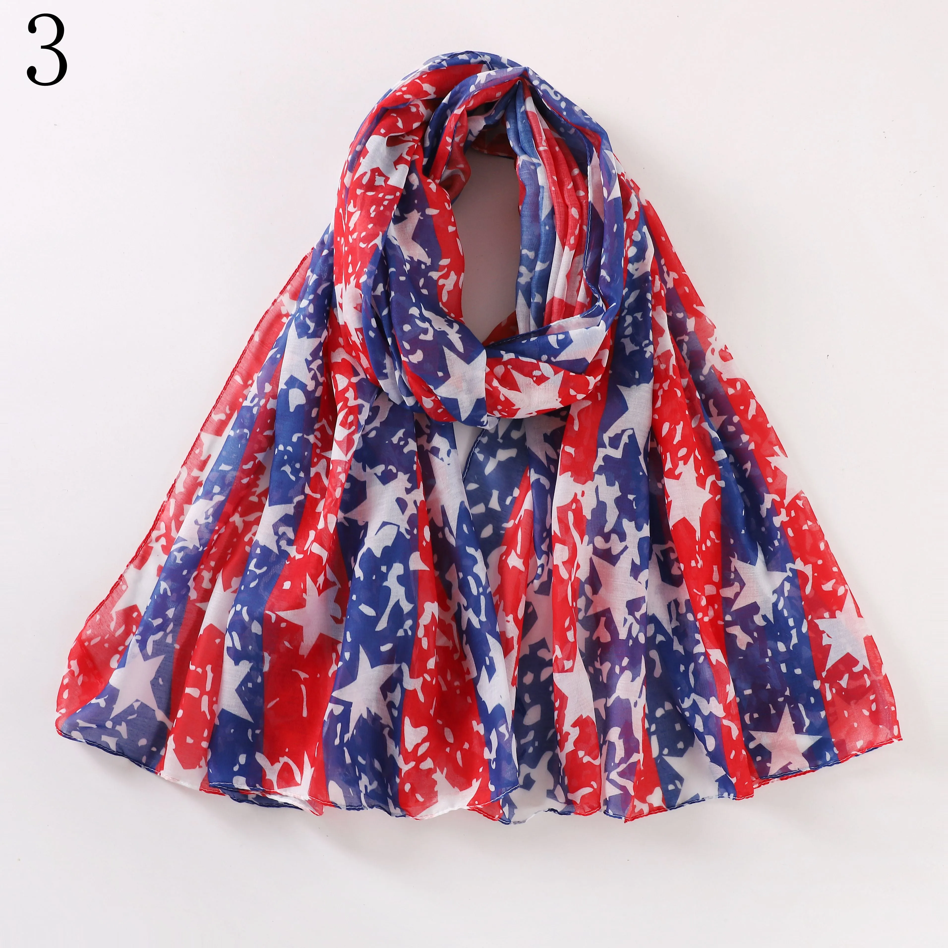 MYP08 USA printed scarf Vintage American flag new printed scarf Flag scarf Women's casual scarf