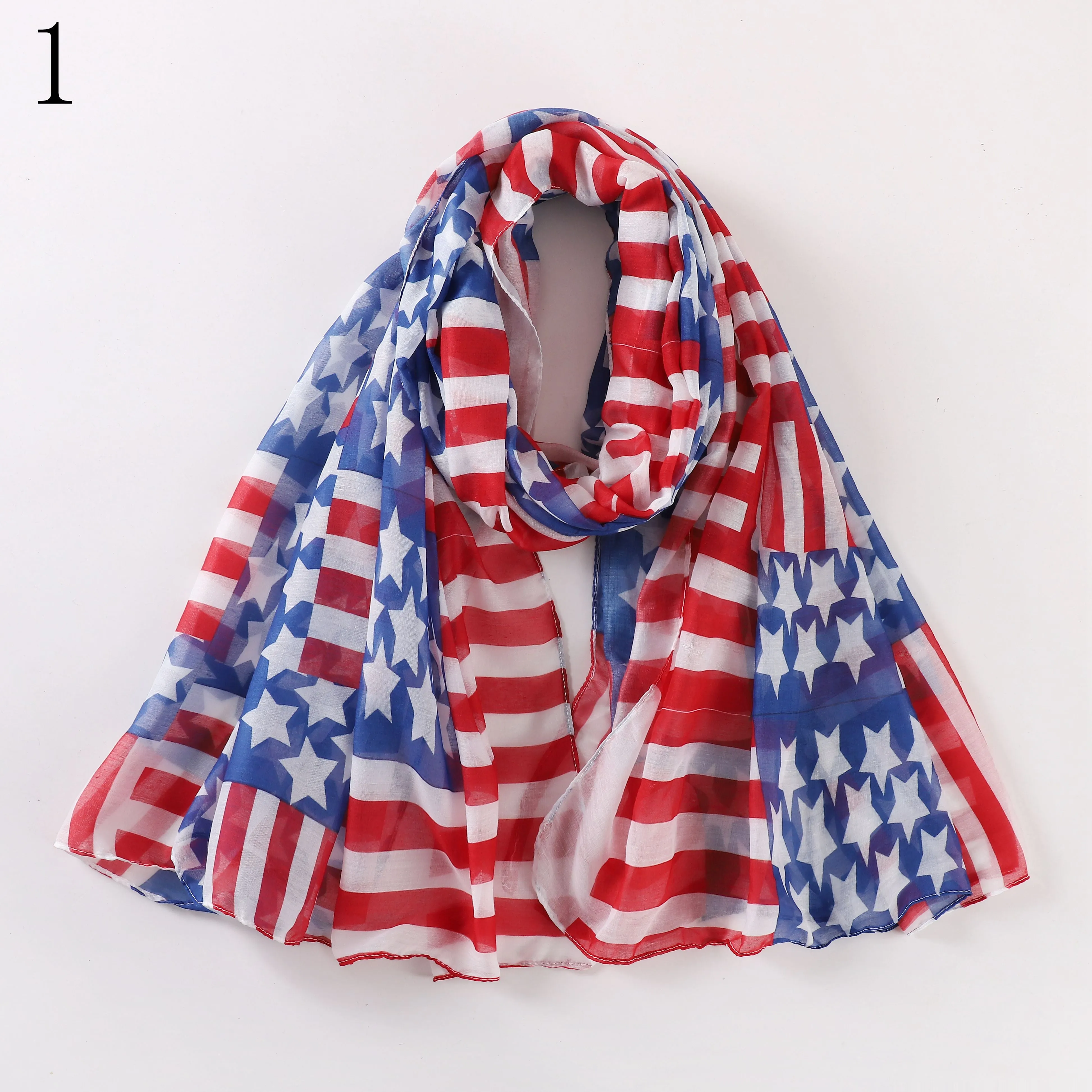 MYP08 USA printed scarf Vintage American flag new printed scarf Flag scarf Women's casual scarf