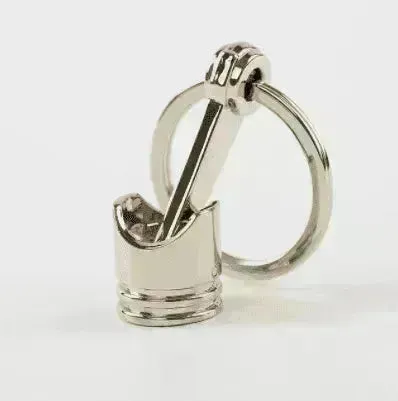 Piston metal keychain