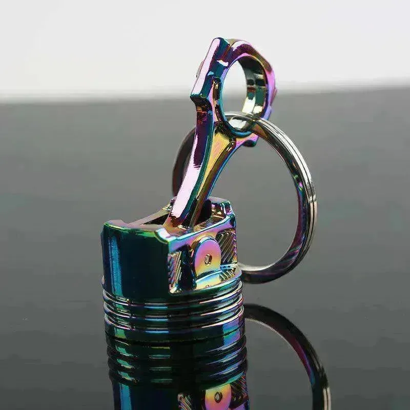 Piston metal keychain