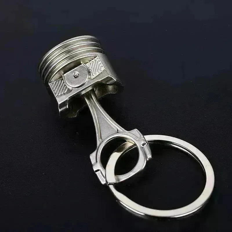 Piston metal keychain