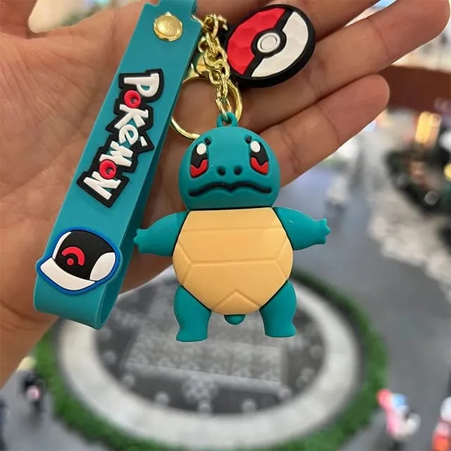 Pokemon 3D Silicon Keychains With Bagcharm and Strap (Select From Drop Down)