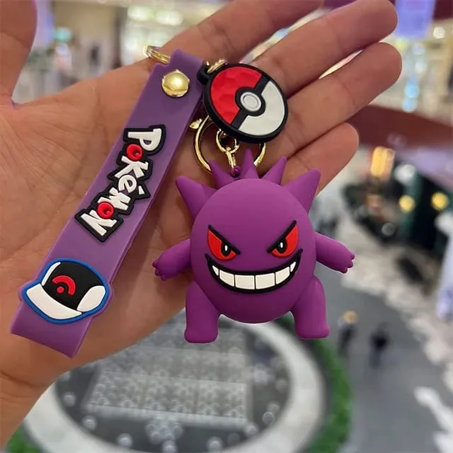 Pokemon 3D Silicon Keychains With Bagcharm and Strap (Select From Drop Down)