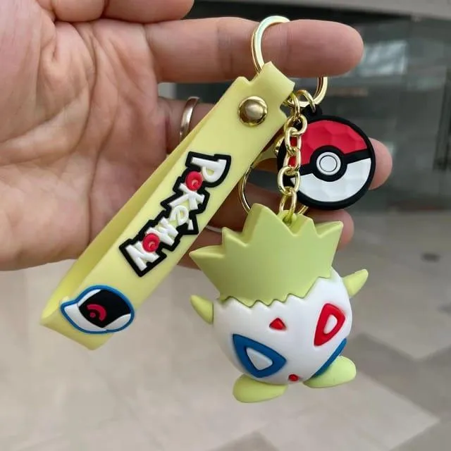 Pokemon 3D Silicon Keychains With Bagcharm and Strap (Select From Drop Down)