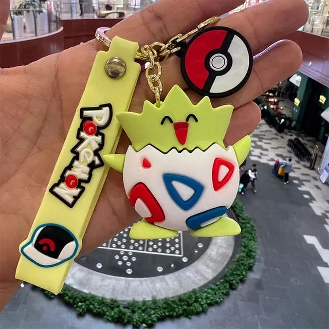 Pokemon 3D Silicon Keychains With Bagcharm and Strap (Select From Drop Down)