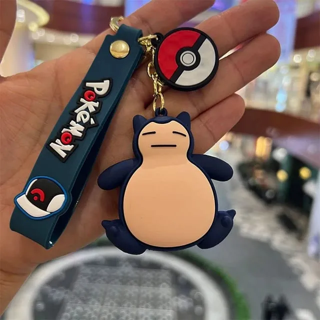 Pokemon 3D Silicon Keychains With Bagcharm and Strap (Select From Drop Down)