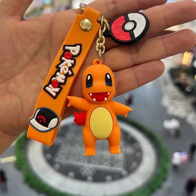 Pokemon 3D Silicon Keychains With Bagcharm and Strap (Select From Drop Down)