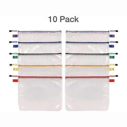 Poly Travel Pouch Set, 13.19" X 10.44", Assorted Colors, 10/pack